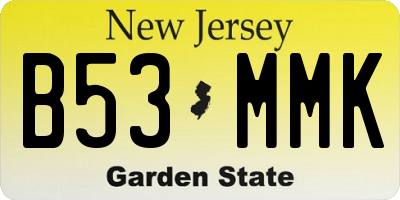 NJ license plate B53MMK