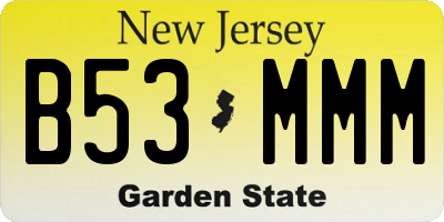 NJ license plate B53MMM
