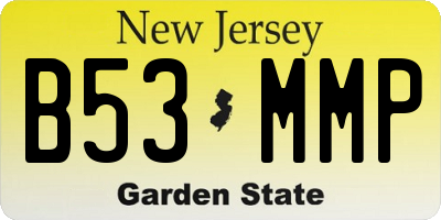 NJ license plate B53MMP