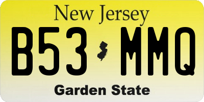 NJ license plate B53MMQ