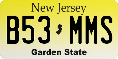 NJ license plate B53MMS