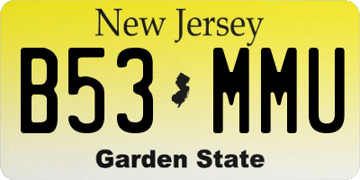 NJ license plate B53MMU