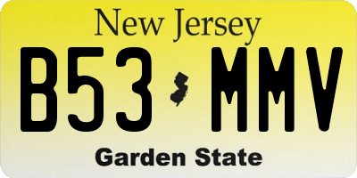 NJ license plate B53MMV