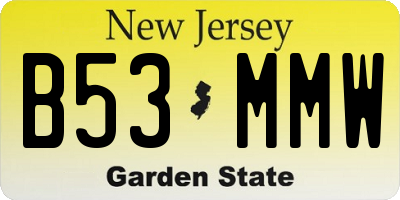 NJ license plate B53MMW