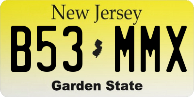 NJ license plate B53MMX
