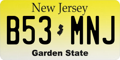 NJ license plate B53MNJ