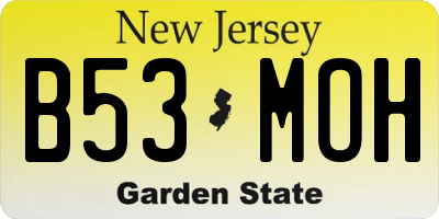 NJ license plate B53MOH