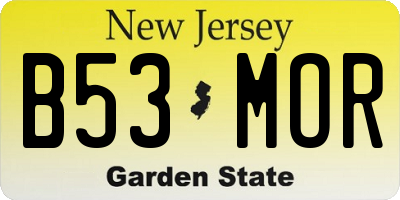 NJ license plate B53MOR