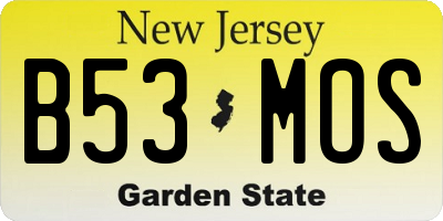 NJ license plate B53MOS