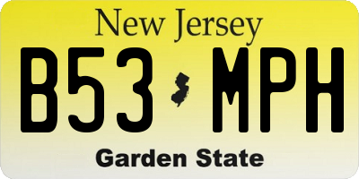 NJ license plate B53MPH