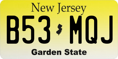 NJ license plate B53MQJ