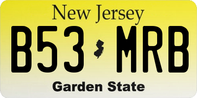 NJ license plate B53MRB