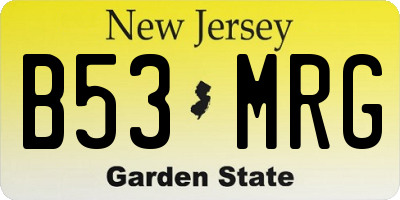 NJ license plate B53MRG