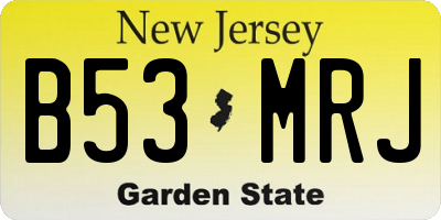 NJ license plate B53MRJ