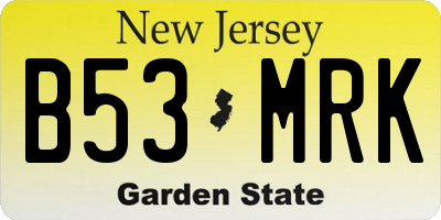 NJ license plate B53MRK