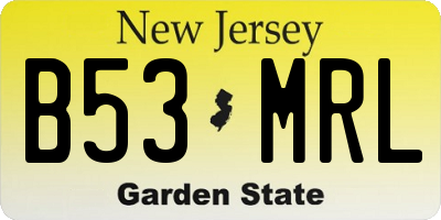 NJ license plate B53MRL
