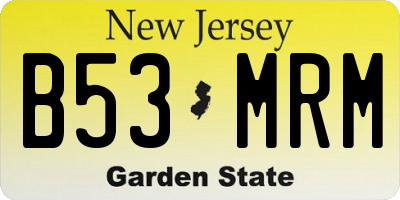 NJ license plate B53MRM