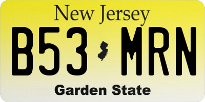NJ license plate B53MRN