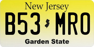 NJ license plate B53MRO
