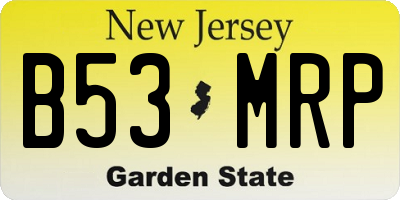 NJ license plate B53MRP
