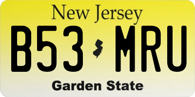 NJ license plate B53MRU