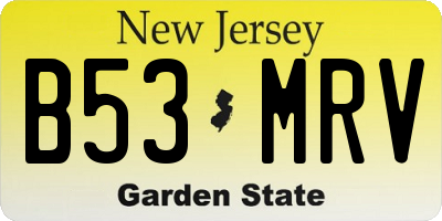 NJ license plate B53MRV
