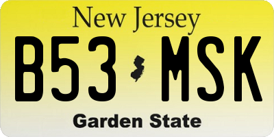 NJ license plate B53MSK