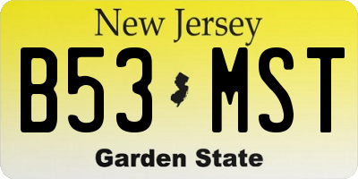 NJ license plate B53MST