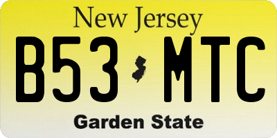 NJ license plate B53MTC