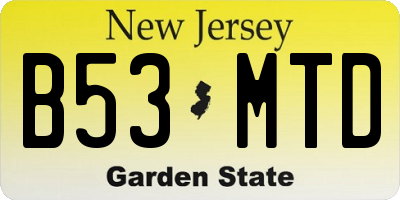 NJ license plate B53MTD