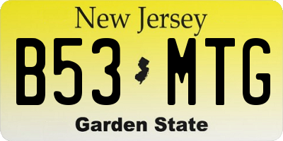 NJ license plate B53MTG