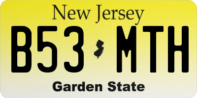 NJ license plate B53MTH