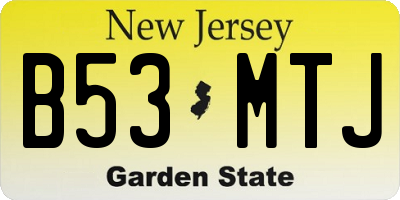 NJ license plate B53MTJ