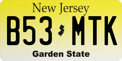 NJ license plate B53MTK