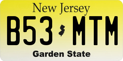 NJ license plate B53MTM