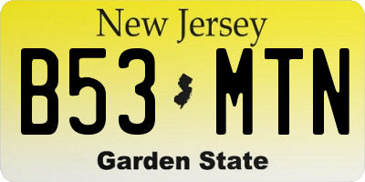 NJ license plate B53MTN