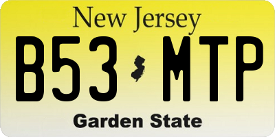 NJ license plate B53MTP