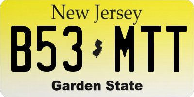 NJ license plate B53MTT