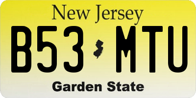 NJ license plate B53MTU
