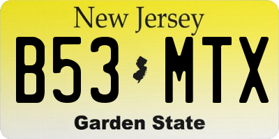 NJ license plate B53MTX