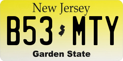 NJ license plate B53MTY