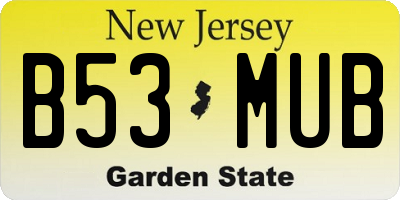 NJ license plate B53MUB