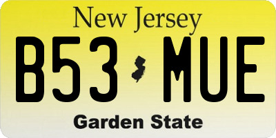 NJ license plate B53MUE