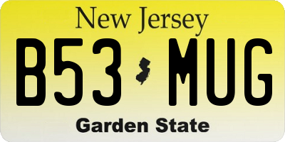 NJ license plate B53MUG