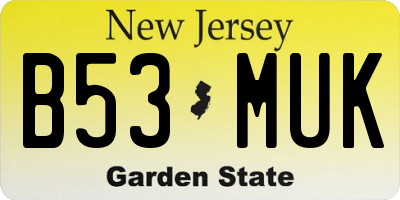 NJ license plate B53MUK