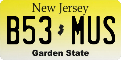 NJ license plate B53MUS