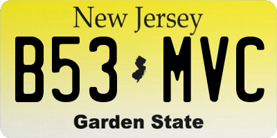NJ license plate B53MVC