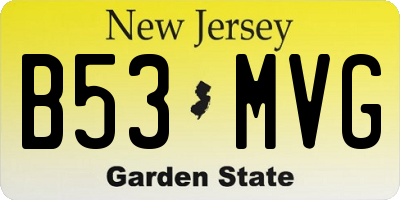 NJ license plate B53MVG