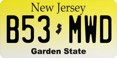 NJ license plate B53MWD