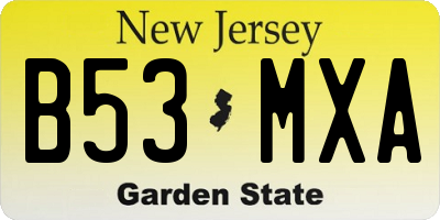 NJ license plate B53MXA
